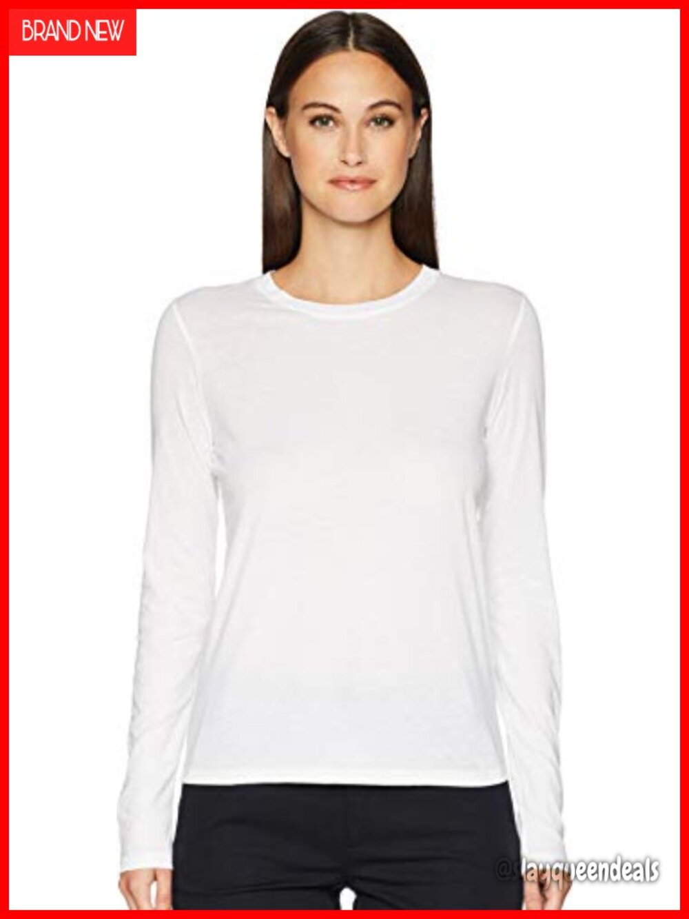 Vince Essential Long Sleeve Crew Neck Tee Classic Fit T-Shirt Casual